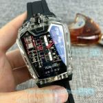 Replica Hublot MP-05 LaFerrari Transparent Case Black Rubber Watch